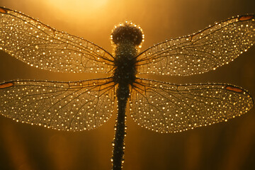 dragonfly on yellow background