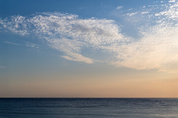 tranquil seascape after sunset at Ulleungdo Island