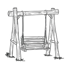 Hand drawing style of swing vector it is suitable for park icon, sign or symbol.