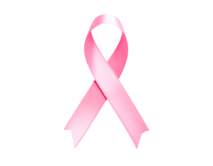 Lazo rosa de concientización sobre el cáncer de mama, fondo blanco