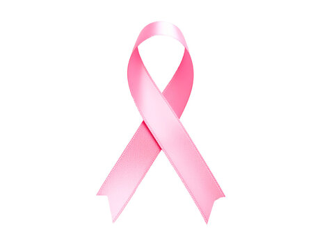 Lazo rosa de concientizaci&oacute;n sobre el c&aacute;ncer de mama, fondo blanco