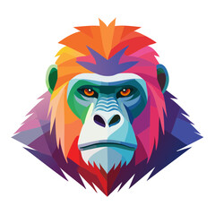 Colorful Gorilla Isolated on a Transparent Background