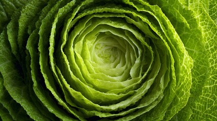 Obraz premium Organic Fresh Green Lettuce Leaves Macro Close-Up: Nature's Eco-Friendly Healthy Salad Veggie Deliciousness - Vibrant Seasonal Flavorful Nutritional Plant-Based Produce