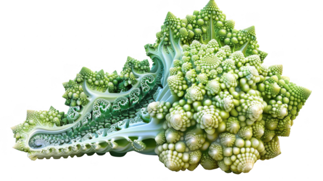A romanesco close view on transparent background - Powered by Adobe