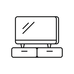 Sideboard line icon with white background vector stock illustration