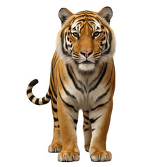 Fototapeta premium Realistic Portrait of a tiger With Detailed Fur and Striking Colors on Transparent Background