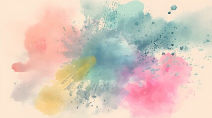 Obraz premium Abstract Watercolor Background: Artistic Expression with Soft Pastel Splashes and Vibrant Colors for Modern Digital Design and Fashion Decor