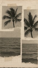 Vintage tropical collage art