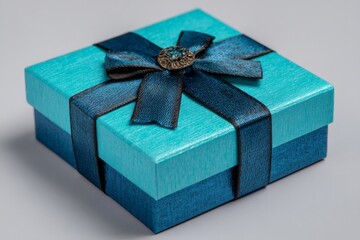 Beautiful turquoise gift box with ribbon and embellishment perfect for special occasions and celebrations