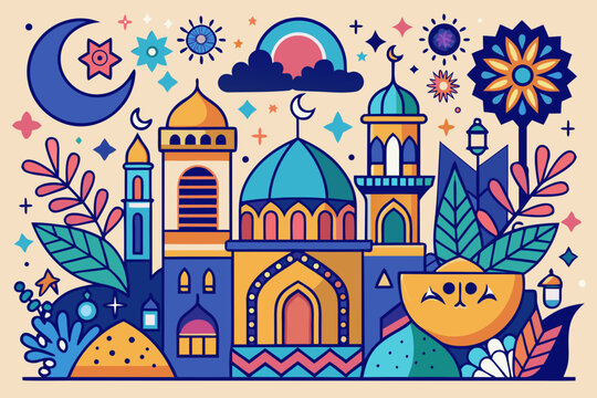vector illustration of an ancient castle