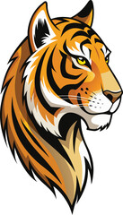 Side Profile Tiger Head Vector.