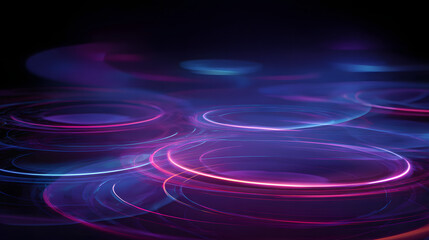 Obraz premium Futuristic glowing circles and light trails in motion with abstract energy flow wallpaper