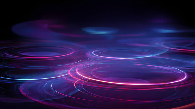 Futuristic glowing circles and light trails in motion with abstract energy flow wallpaper