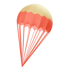 3D Parachute Render with Alpha Background 3d render with parachute isolated on psd file