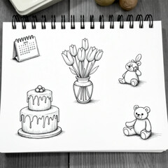 Dessert celebation vector icon set