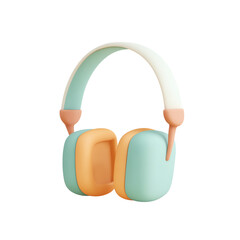 Pastel clay over-ear headphones with cushioned cups, isolated on white background