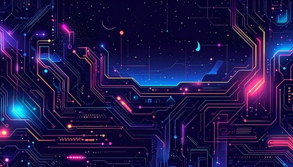 Abstract circuit board futuristic technology processing background