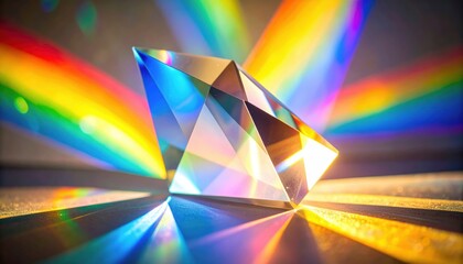 Prismatic Crystal Displaying Rainbow Light Spectrum