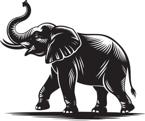 Majestic African elephant artwork with powerful presence for conservation projects and wildlife campaigns design