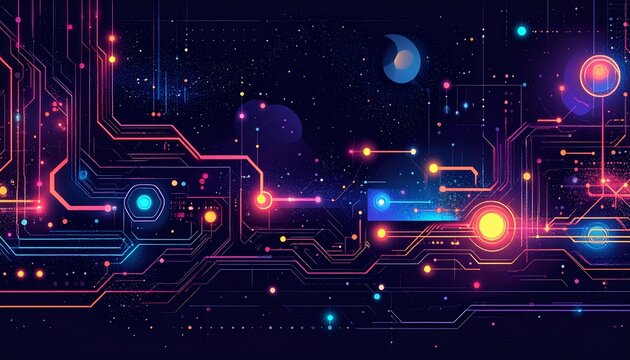 Abstract circuit board futuristic technology processing background