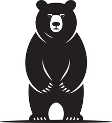 Majestic bear silhouette standing tall and proud perfect for conservation designs or wildlife campaigns
