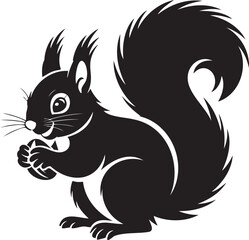 Playful squirrel holding nut graphic for nature-themed designs and animal conservation campaigns
