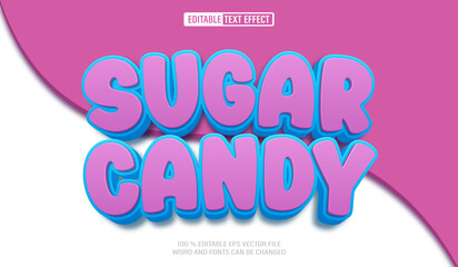 Editable 3d text style effect - Sugar Candy text effect Template