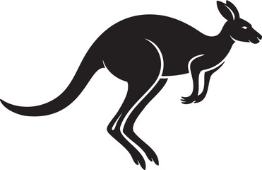 Powerful kangaroo silhouette leaping elegantly, perfect for branding, logos, and designs with an Australian flair
