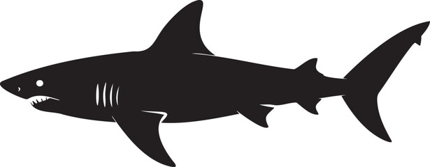 Powerful shark silhouette swimming gracefully in the ocean depths showcasing its predatory nature