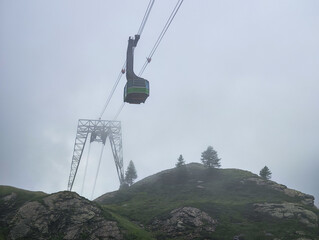 Cable car on the way to Robiei at the Swiss alps