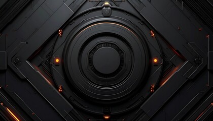 3d realistic dark techno background. Illustration Abstract geometric shape modern