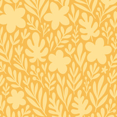 Exotic hand drawn flowers, pattern with floral for fabric, textiles, clothing, wrapping paper, cover, banner, home decor, abstract background. Vector illustration.