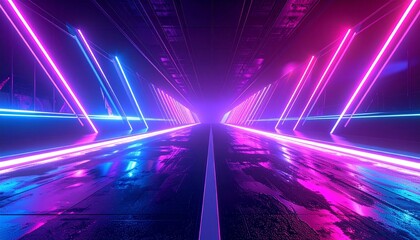 Light e-sport race game presentation background with 3D glow light effect 