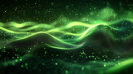 Green futuristic technology background with organic motion, evoking innovation and fluidity 