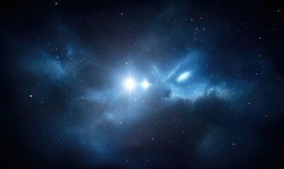 Obraz premium Deep space nebula with bright star