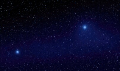 Deep space, three bright stars