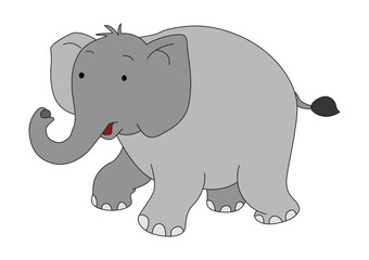 Fototapeta premium Smiling elephant isolated on white background