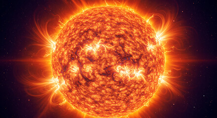 Intense Solar Flare A Close-Up View of the Sun's Surface