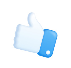 3D Cartoon Thumbs Up: Positive Feedback Icon