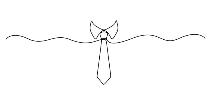 Continuous single line drawing of tie and lettering International Men's Day. Concept Men's Day card one line style, Single line drawing of a Tie, Continuous one line drawing of work tie. Pro vector