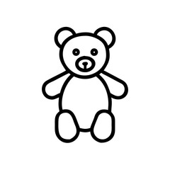 Obraz premium Outline of a teddy bear with a simple design in black and white 