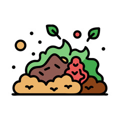 Abstract salad with fresh and healthy ingredients, illustration in a simplified way