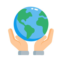 Caring hands holding the Earth, a symbol of environmental protection and sustainability