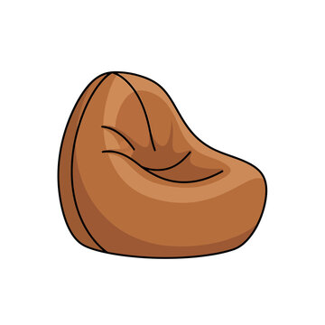 recommend clip art: Comfortable brown beanbag chair icon