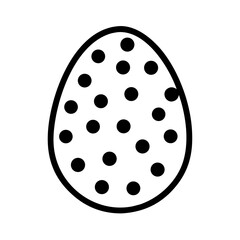 Easter egg illustration with black dots on a white background graphic
