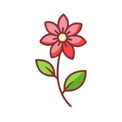 red flower isolated on white