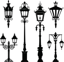 street lamps vector