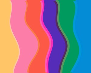 Abstract wavy vertical lines in vibrant colors creating a visually dynamic and colorful pattern