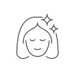Calm woman line outline icon