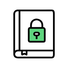 A locked book symbolizes secure knowledge and protected intellectual property resources